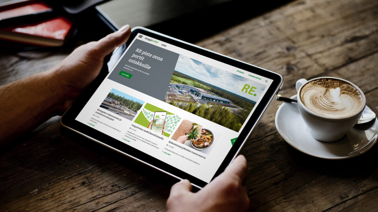 Etappi-aviisin digilehden kansikuva tabletilla.
